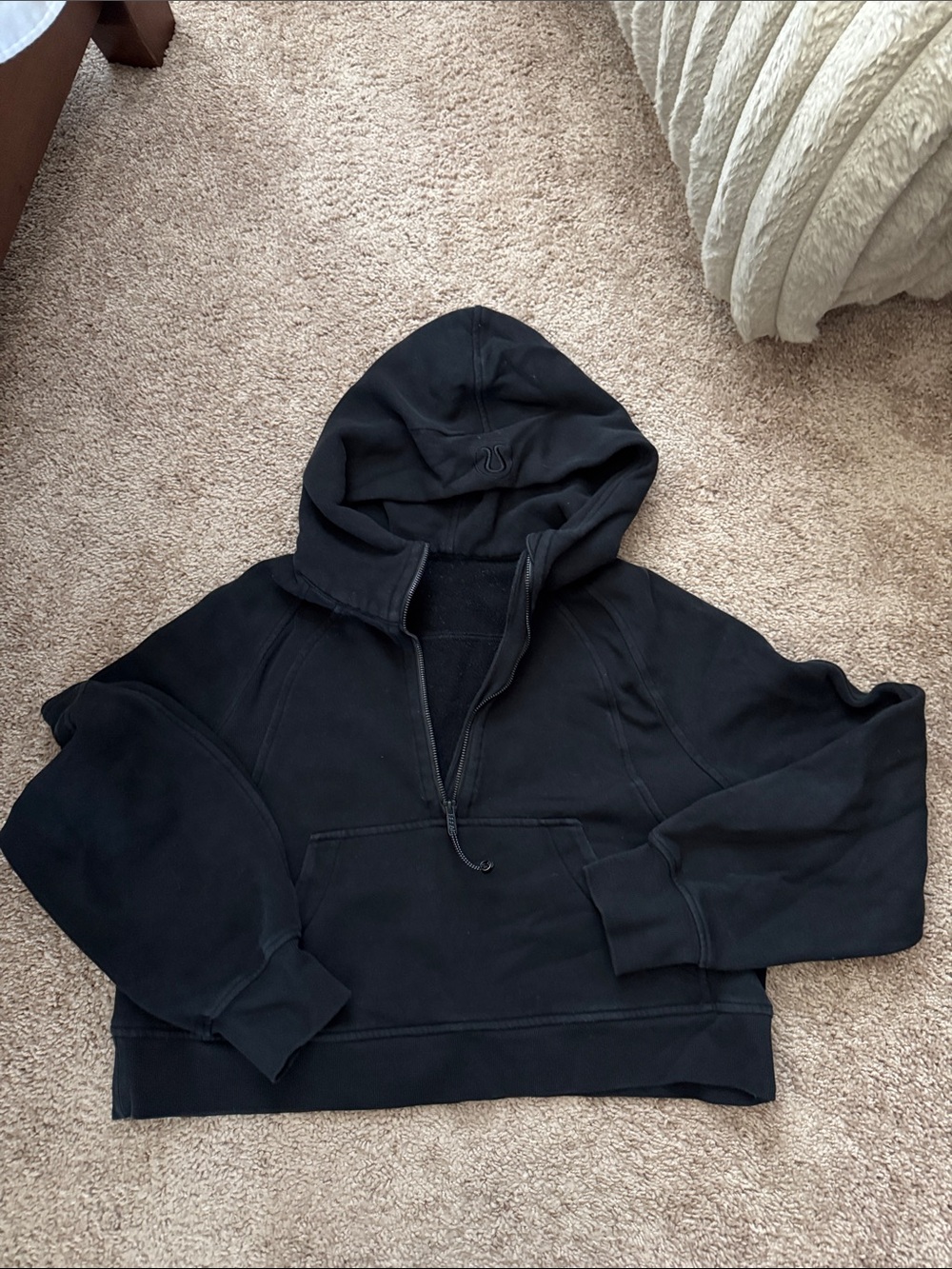 Black Lululemon Scuba Half-Zip Cropped Sweatshirt